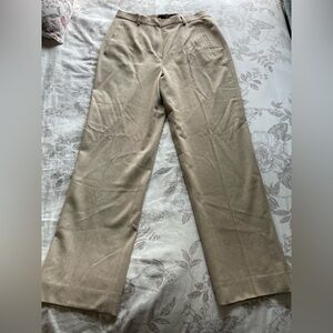 Weekend MaxMara Virgin Wool Beige Pleated Trousers 12 Corpcore Professional Work